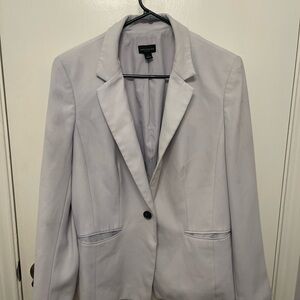 Ann Taylor Gray Blazer Classic Notched Lapels